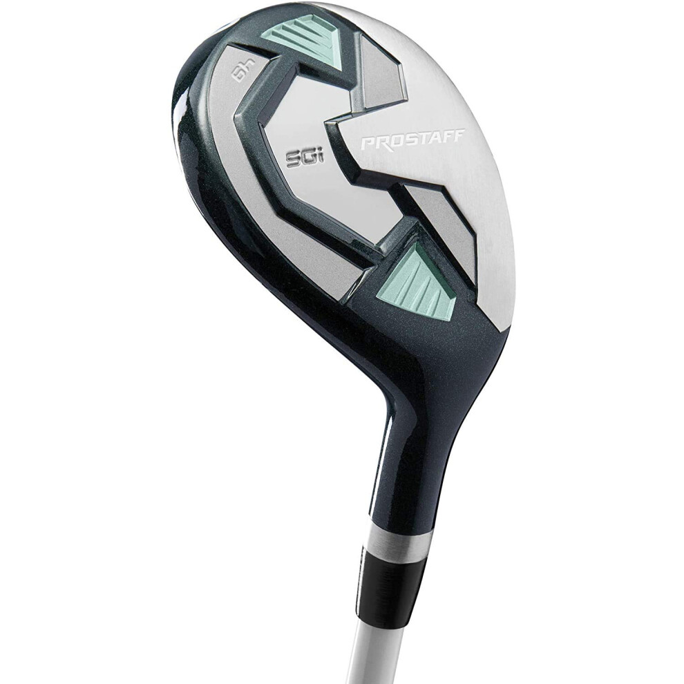 Wilson Staff Golf Club, Pro Staff SGI Hybrid 5, For Left-Handed Women, Graphite Shaft, Silver/Green, WGD152200