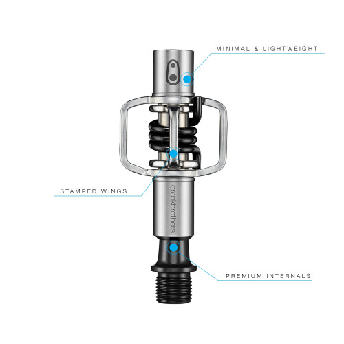Crankbrothers Eggbeater-1 Pedals, Silver with Black Spring 2