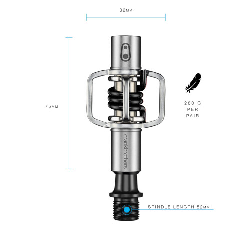 Crankbrothers Eggbeater-1 Pedals, Silver with Black Spring 1
