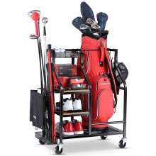 EXTCCT Golf Bags Storage Organizer- Single Golf Bag Stand for Golf Equipment Accessories, Golf Bag Storage Rack with Wheels, Golf Club, Golf Gear