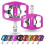 IMPALAPRO - Dual Function Bicycle Pedals 9/16'' Compatible with Shimano - Dual Platform MTB Flat and SPD Clipless Pedals (Pink) 1