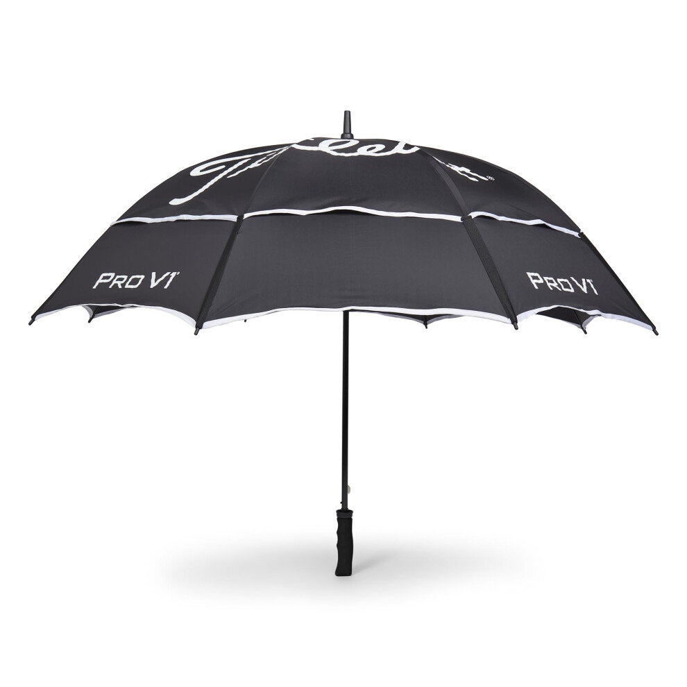 Titleist StaDry Double Canopy Umbrella, Black/White-image-OPC-PGN8DQN-NEW