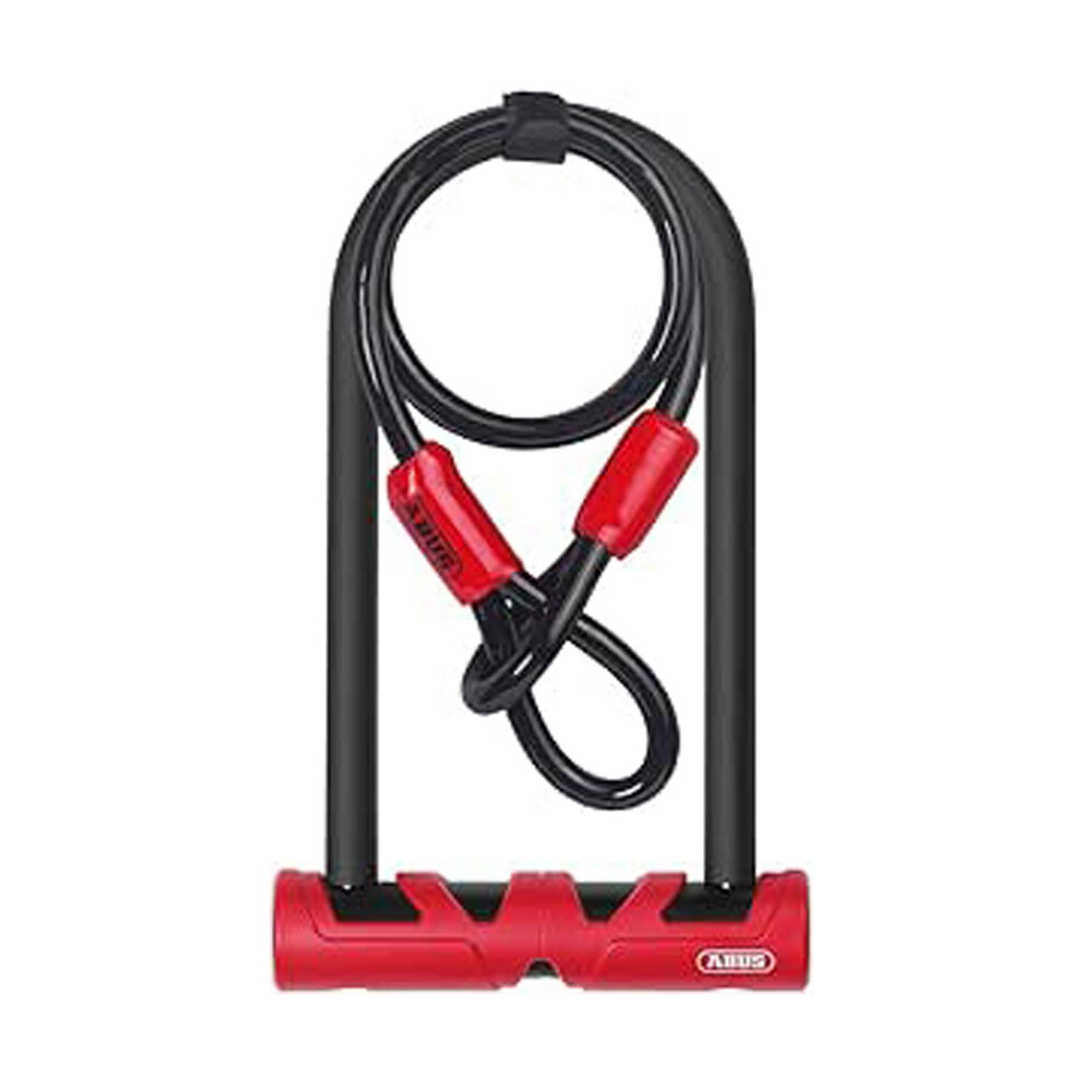 Abus Ultimate 420 U-Lock + Ush Holder + Cobra 10/120 Security Cable - Bike Lock Set - Security Level 12 - Black/Red