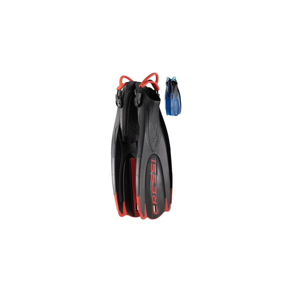 Cressi Maui Fins - Adult Adjustable Diving/Snorkelling Flippers Fins With Ebs System, / S/M Black/Red