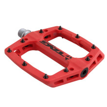 TAG Metals T3 Nylon MTB Pedals 9/16" Axle ? Durable, Lightweight Platform Pedals with Anti-Slip Pins, Ideal for Mountain Biking and BMX (Red)