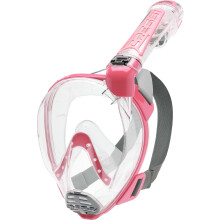 Cressi Duke Full Face Snorkel Dry Mask - Available in Standard Version or with Action Cam Holder, Adult Unisex,Clear/Pink,S/M