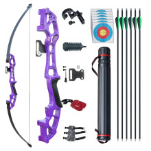D&Q Archery Set Adult Bow and Arrow Set Adult Takedown Recurve Bow Hunting Bow Target Practice Competition Survival Longbow Right Hand 50" 30lbs,