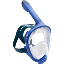 CRESSI Java Full Face Mask Blue/Blue Navy L/XL-Unisex Full Face Snorkel Mask, Ultra Clear Anti Fog Lens, 100% Silicone, Snorkel Dry with Safety