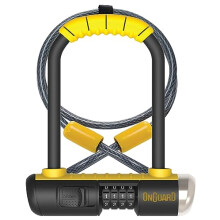 OnGuard Bulldog Combo DT-8012C Bike Lock, Combo Bike Locks, High Security & Reliable, Bicycle Lock With Rubber Coated Crossbar, Locks Shackle On Both