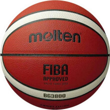 Molten BG3800 Basketball, Indoor, FIBA Approved, Composite Leather, Size 6, Orange/Ivory, Suitable For Boys age 12, 13, 14 and Girls age 14 & Adult