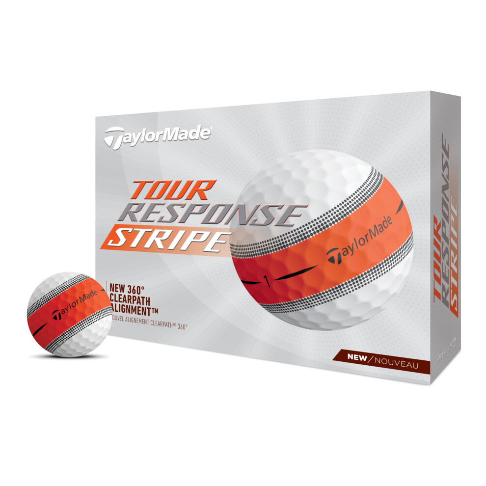 TaylorMade Golf Tour Response Stripe Ball Orange Dozen