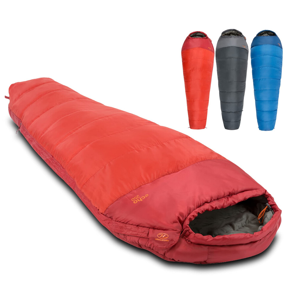 Highlander Winter Sleeping Bag for Adults - 3-4 Season Sleeping Bags - Thick 400gsm Double Layer Insulation for Cold Weather Camping - Thermal Hood