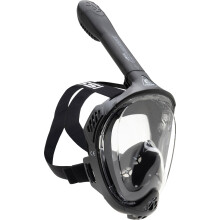 CRESSI Java Full Face Mask Black/Black L/Xl-Unisex Full Face Snorkel Mask, Ultra Clear Anti Fog Lens, 100% Silicone, Snorkel Dry with Safety Valves,