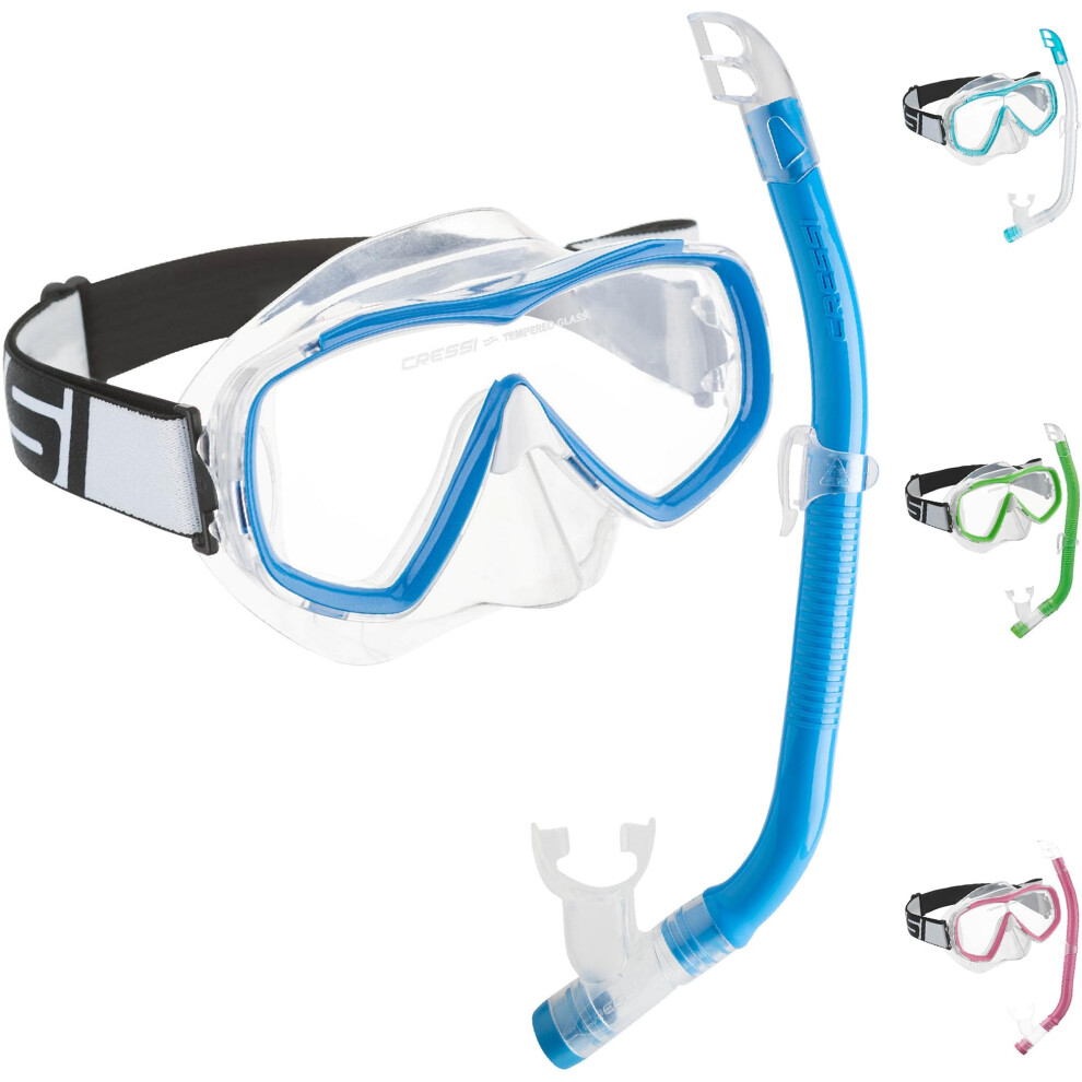 Cressi - Crg1b Unisex Child C/Set Estrella Vip Jr Junisexor Snorkeling/Diving Combo Set - Transparent/, Unisex Blue