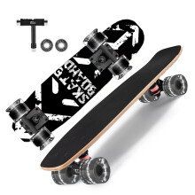 GIEEU Skateboards with Colorful Flashing Wheels for Beginners,Kids,Teens,Adults, Complete Standard Skate Boards 9 Layer Canadian Maple Deck Concave