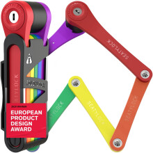 FoldyLock Compact Folding Bike Lock - Award Winning Patented High Security Cut Proof Bicycle Lock - Heavy Duty Anti Theft Smart Secure Guard with Key