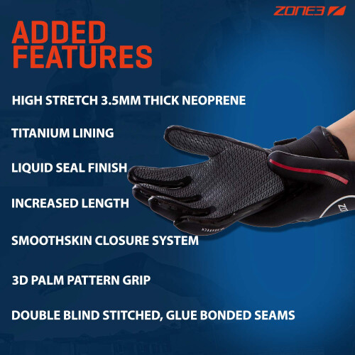 ZONE3 NEOPRENE HEAT TECH GLOVES L 2