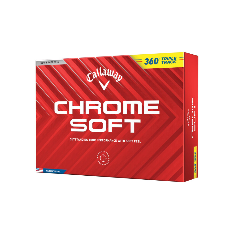 Callaway Golf Chrome Soft Premium Tour Golf Ball 2024 Yellow 360 Triple Track