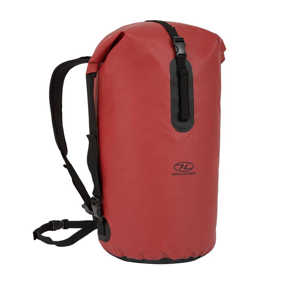Highlander Waterproof Dry Bag 70L - Duffle Roll Top Backpack - Removable Backpack Adjustable Style Straps - Ideal for Canoeing, Fishing, Rafting,