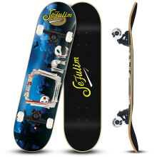 Sefulim 31 x 8 Inch Complete Skateboard 7 Layer Canadian Maple Double Kick Deck Concave Cruiser Trick Skateboard for Boys Girls Teens Adults Beginner