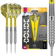 TARGET Darts Bolide 90% Tungsten Swiss Point Steel Tip Darts Set of 3, Barrel 02, 21 Grams | Featuring Pro Grip Dart Stems, Number 6 Dart Flights,