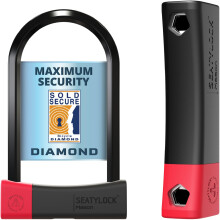 SeatyLock Mason Bike U Lock - Patented Heavy Duty Anti Theft Sold Secure Diamond Rated Bike ULock - High Security Bicycle Lock with Key for Electric
