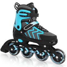 Nattork Adjustable Inline Skates for Adults and Teens, Outdoor & Indoor Blades Roller Skates for Boys, Beginners Teal Size 8 9 10