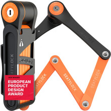FoldyLock Compact Folding Bike Lock - Award Winning Patented High Security Cut Proof Bicycle Lock - Heavy Duty Anti Theft Smart Secure Guard with Key