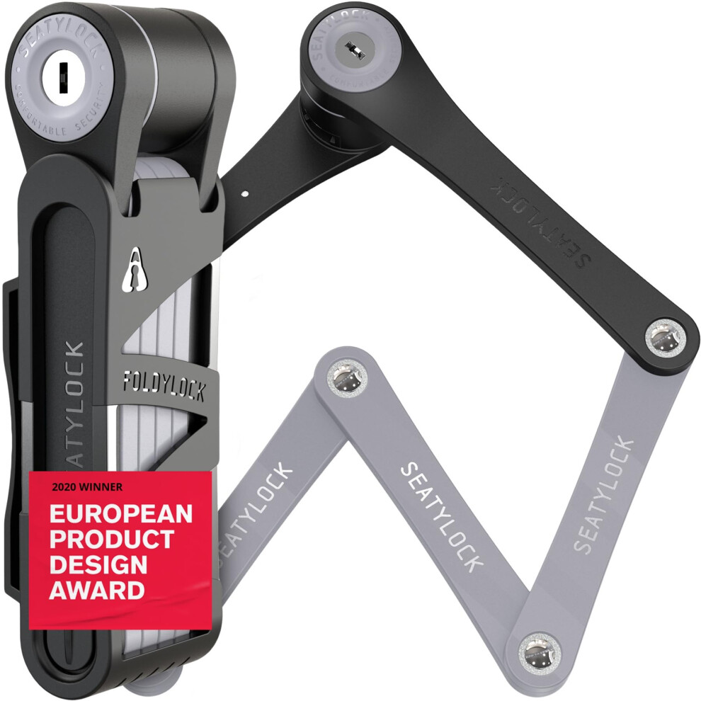 FoldyLock Compact Folding Bike Lock - Award Winning Patented High Security Cut Proof Bicycle Lock - Heavy Duty Anti Theft Smart Secure Guard with Key-image-OPC-PGN8HF2-NEW