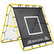 BAGAIL Double Sided Rebounder Net, Football Nets, Reforced Painted Poles, Adjustable Angles, Rebound Net with Target for Skills Training, Portable