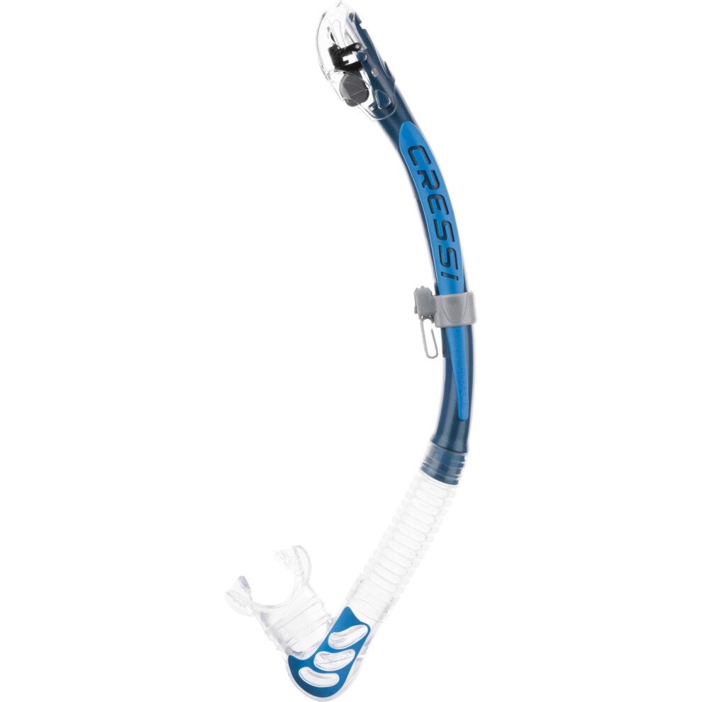 Cressi Unisex-Adult, Alpha Ultra Dry Snorkel Ideal For Snorkelling Apnea And Diving, One Size Blue/Light