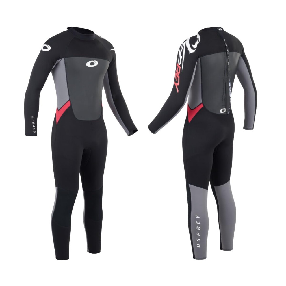 Osprey Europe Osprey Men's Full Length 3 Mm Summer Wetsuit, Adult Neoprene Surfing Diving Wetsuit, Origin, L Red