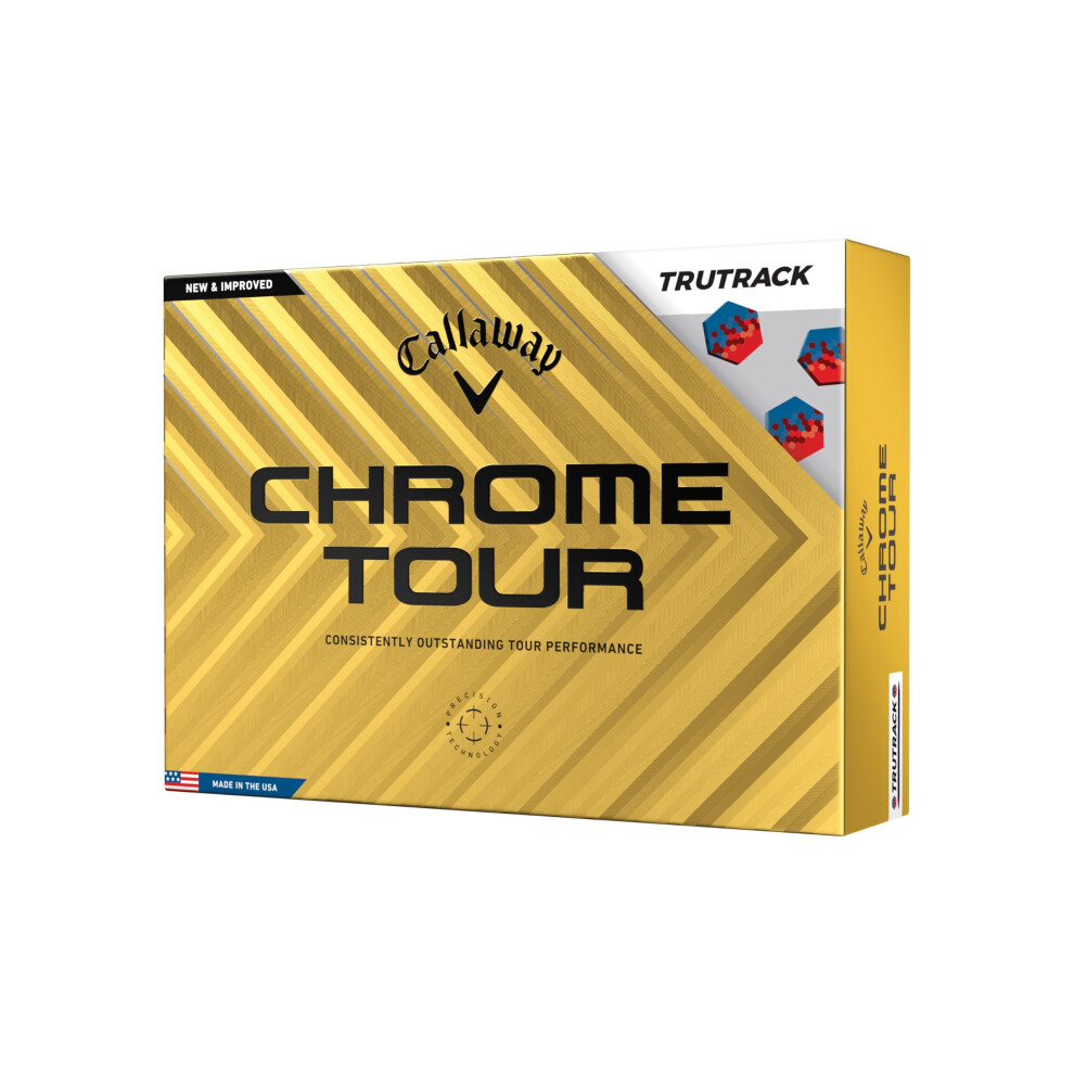 Callaway Golf Chrome Tour Premium Golf Ball 2024, Blue/Red