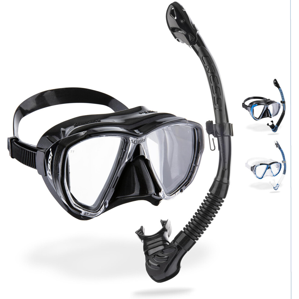 Cressi Big Eyes+Alpha Ultra Dry Combo / - Combo Set Mask + Snorkel Ud For Diving And Snorkelling, /, One Size, Adults Black