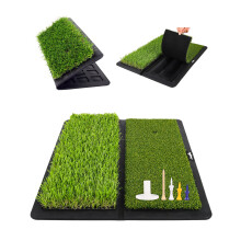 LIBERRWAY Golf Mat, Foldable & Replaceable Golf Hitting Mat with Fairway and Rough Synthetic Turf, Golf Practice Mat Include 5 Tees for Indoor and