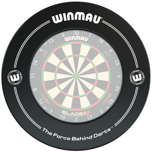 winmau WINMAU Black Printed Dart Board Surround Ring ? Durable Wall Protector for Dartboards