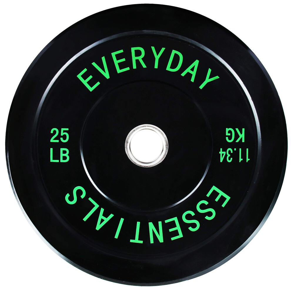 Photos - Other Trainers Everyday Essentials Color Coded Olympic Bumper Plate Weight Plate w Steel Hub, Single, Black NEWEE