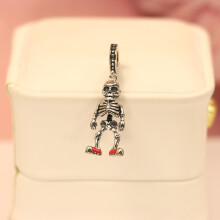 S925 sterling silver Halloween Cool Skull bone pendant Pandora Style