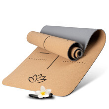 WELLAX Cork Yoga Mat - Non-Slip, Durable and Harmful Substances - Thick 72x24x0.2 Inches - Strap and Bag - Professional Yoga Pilates Fitness Mat