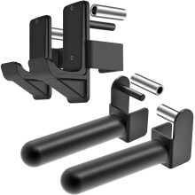 Kipika J-Hooks and Weight Plate Holder Set for 2" x 2" Power Rack with 5/8" or 1" Hole - Squat Rack Attachments for Strength Training and Weight