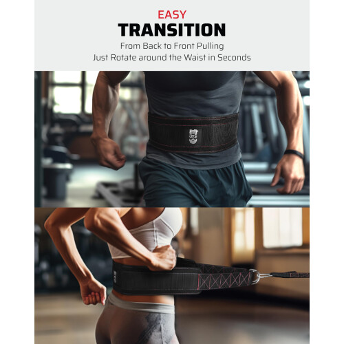 THEFITGUY Belt for Pulling, Strength Training, Adjustable Closure, 2 Straps & 4 Hooks Included 2