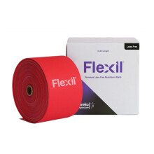 Flexil Resistance Band | 45.5M | Latex-Free |Red |Medium Strength | Home Gym Equipment Strength Training and Physical Therapy - Tension Level Medium