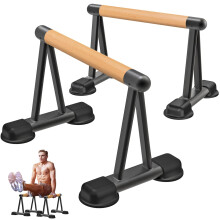 Dolibest Pushup Stand, 2pcs Parallettes Bars Pressup Handstand with Wooden Handle Calisthenics Equipment for L-Sit/Dip Bar/Body Building/Strength