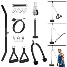 Cable Pulley System Home Gym, Weight Cable Pulley System Fitness Dual Cable Pulley Attachment Home Gym Equipment for LAT Pull Down, Arm Workout (Set