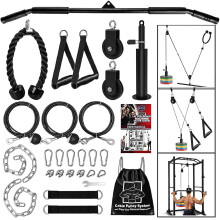 Cable Pulley System Gym Upgraded Home Strength Training Equipment Workout Accessories LAT Pull Down Fitness for Triceps Pull Down Biceps Curl Back