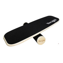 Yes4All Y5G8 Balance Board Trainer, Smooth Surface and Thick TPE Covered Roller; Wooden Trainer Board for All Training Level, Stability and Core
