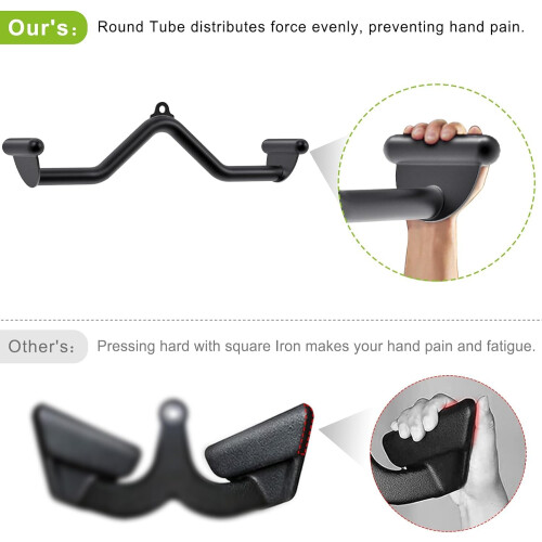 SELEWARE 28" Multi-Grip LAT Pull Down Bar ? Durable Alloy Steel, Ergonomic Grip, Versatile Cable Machine Attachment for Versatile Muscle Training 2