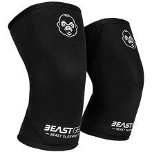 Beast Gear - Beast Sleeves Pro- Advanced 7mm Neoprene Double-Ply Compression Knee Sleeves for Support and Protection.Weightlifting, Crossfit,