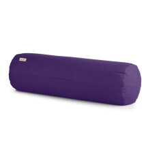 basaho Yoga Bolster | Organic Cotton | Buckwheat Hulls | Removable Washable Cover (Pure Purple)