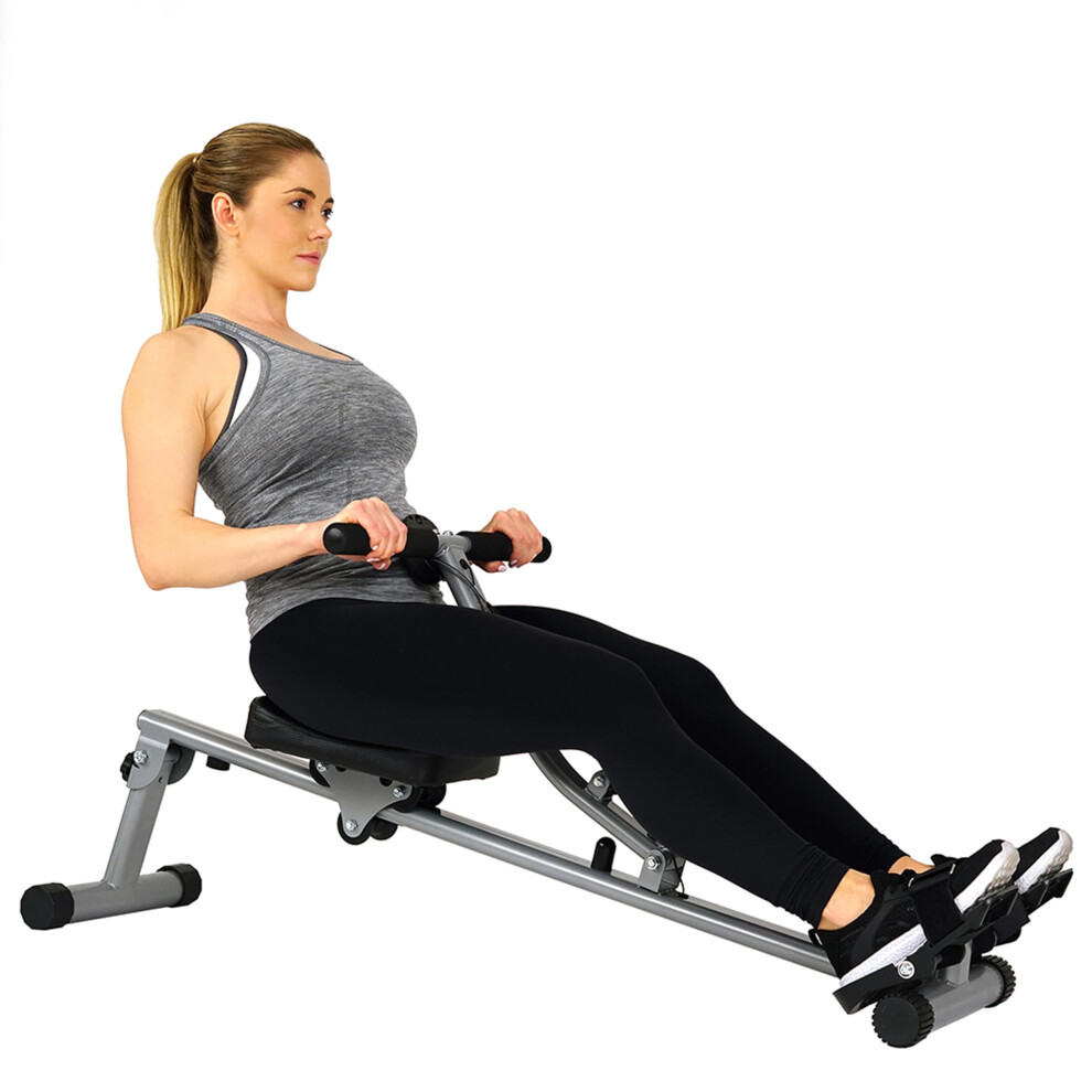 Sunny Health & Fitness Rowing Machine 12 Levels Adjustable Resistance, Rower W/ Digital Monitor, Full Body Workout Gym Equipment For Home Use -
